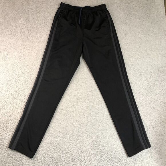 Adidas Pants Mens Medium Black Joggers Basketball Striped Sweatpants Logo - Picture 1 of 8